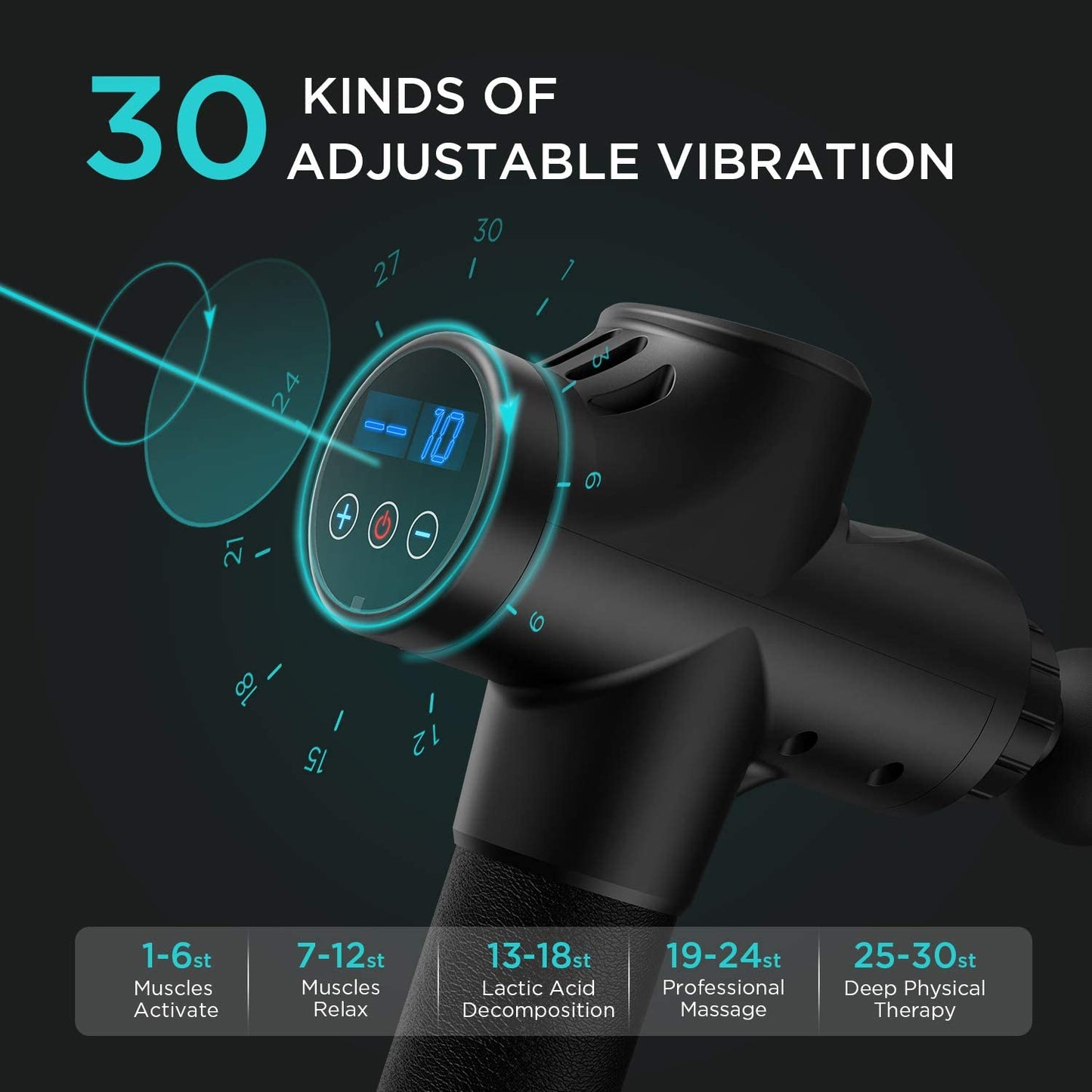 Abox Massage Gun 20 Or 30 Speed Adjustable Heads 45W Wireless Rechargeable Sports Massager Fitness