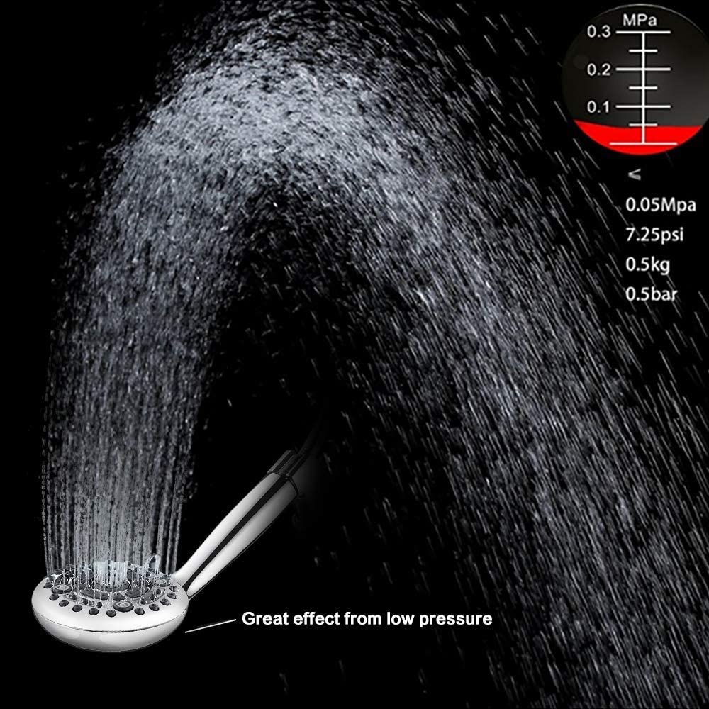 SITAFL Advanced 6-Setting Spray Handheld Showerhead Set,for relaxing shower,Adjustable High Pressure With Rainfall,Massage and Spa Mist, Wall Mount Bracket and Stainless Steel Flexible Hose Included