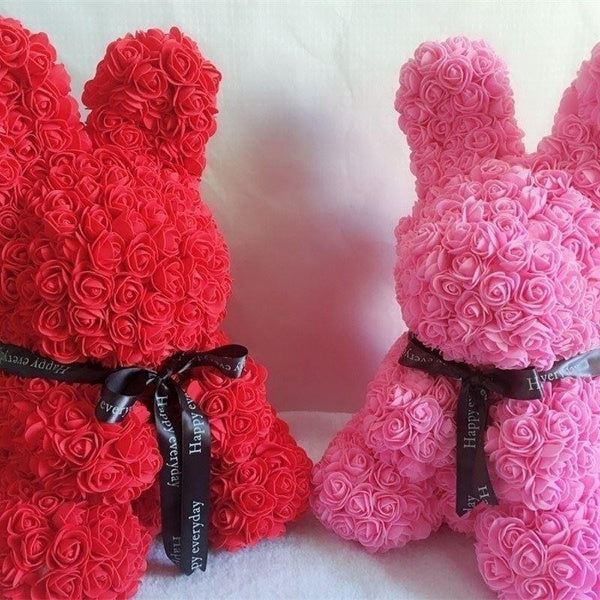 Bunny Eternal Rose Bear LIMITED EDITION Rabbit Handmade Foam Teddy Gift Graduation Wedding Birthday