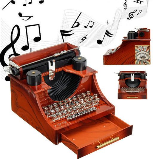 Type Writer Music Box Jewellery storage Old Timer Vintage Retro Style Home Decor Typewriter Musical Gift Toy