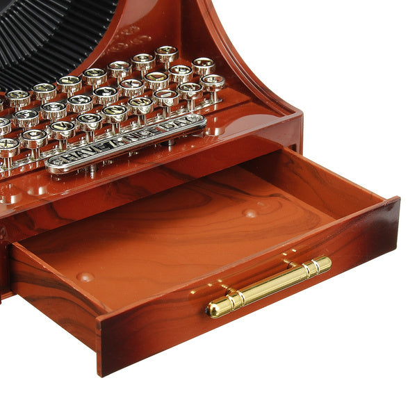 Type Writer Music Box Jewellery storage Old Timer Vintage Retro Style Home Decor Typewriter Musical Gift Toy