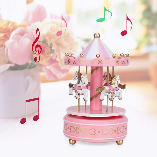 Carousel Horse Music Box Classic Mechanical Music Box Synthetic Resin Music Toys Durable for Decoration