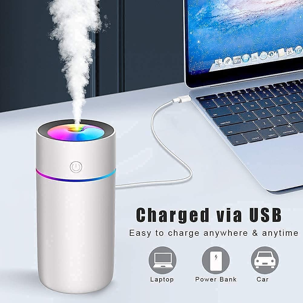 L - 320ml Portable USB Charge 5V Mini Intelligent Port Colorful Car Humidifier