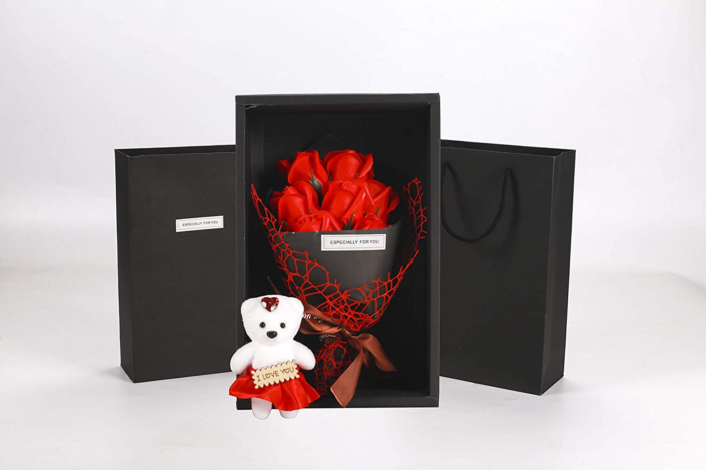 Eternal Rose Teddy Bear bouquet doll flower gift box Birthday Wedding Valentine's Thank you Gifts