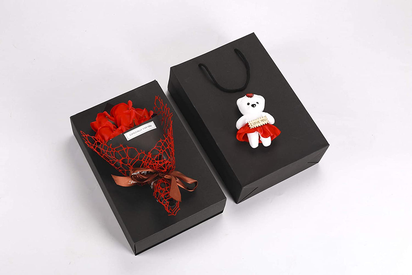 Eternal Rose Teddy Bear bouquet doll flower gift box Birthday Wedding Valentine's Thank you Gifts