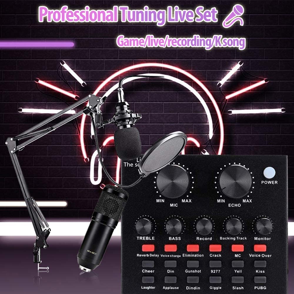 C - Professional Condenser Microphone Kit with Sound Card Legendary Vocal