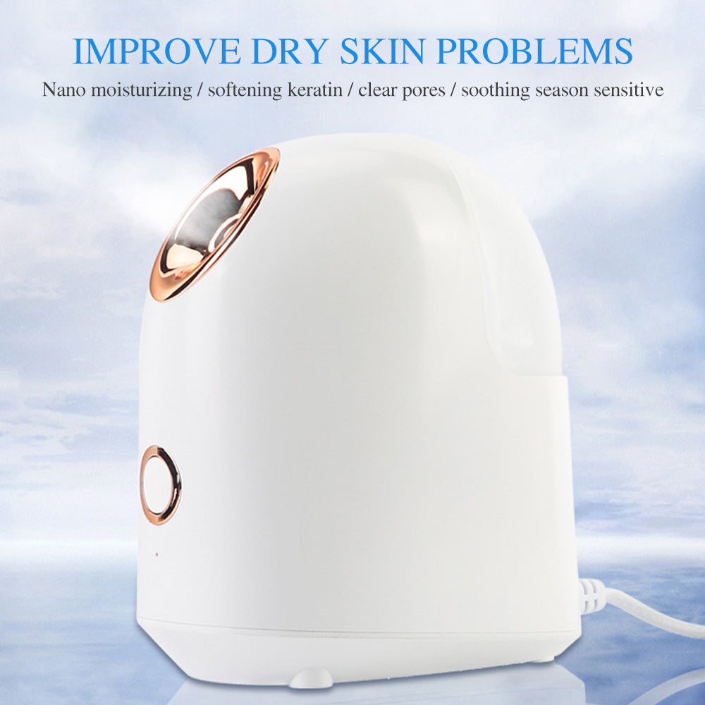 A - Nano Ionic Facial Steamer 150ml Large Water Tank Deep Cleaning Home SPA Skin Care Sprayer Humidifier Moisturizer Beauty Device