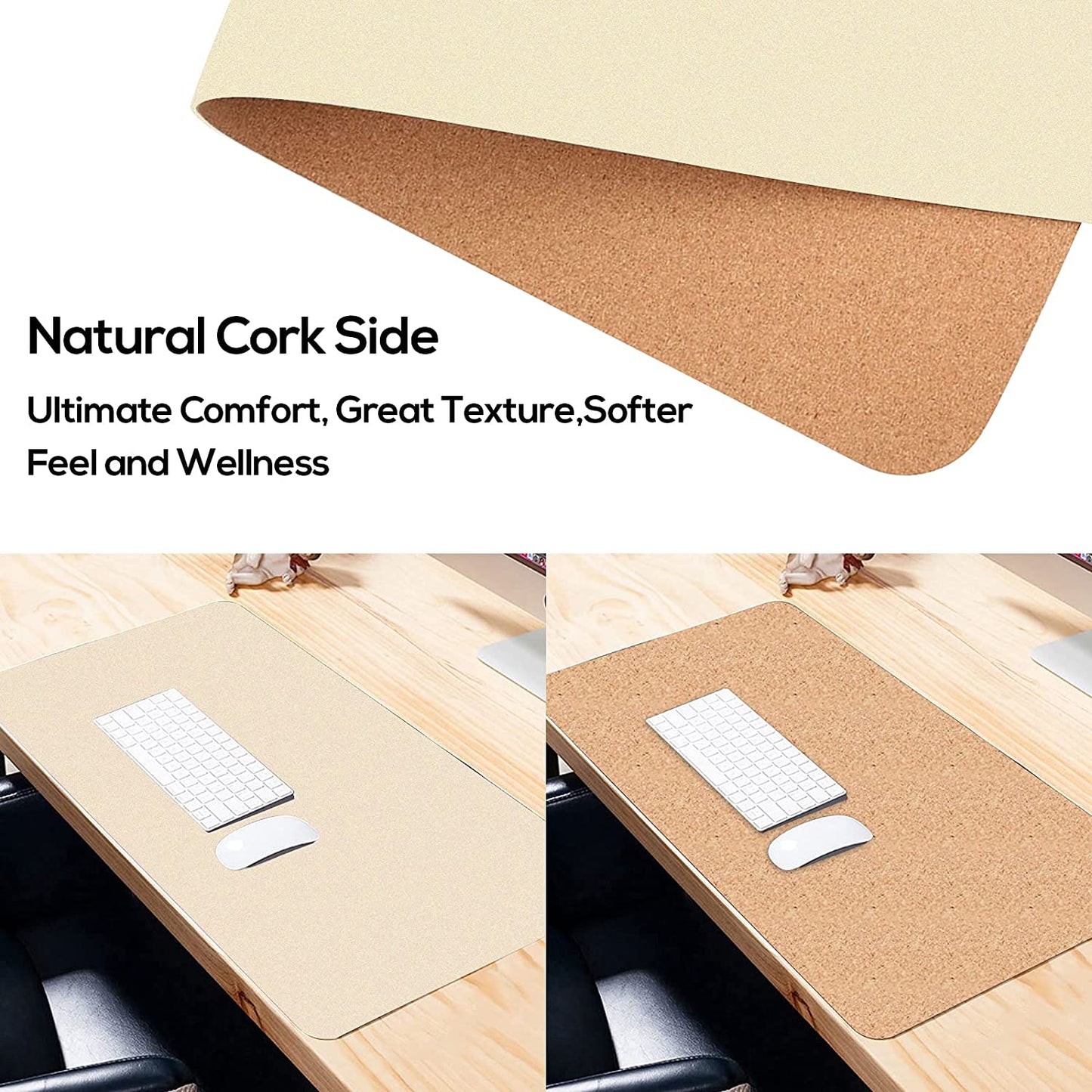 N - YSAGi Multifunctional Desk Pad Mouse Pad Ultra Thin Waterproof PU Leather for Office Home