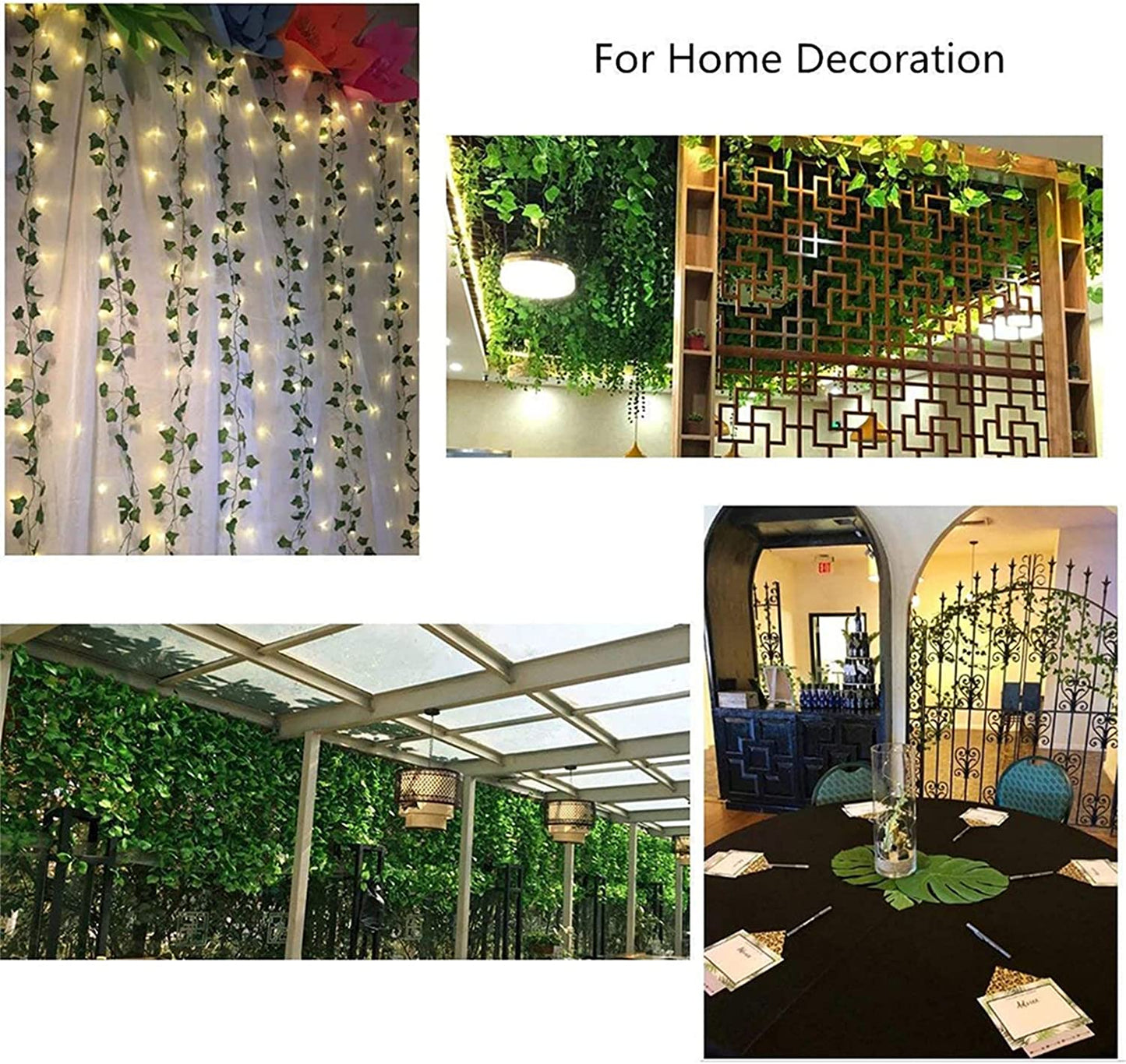 Vine Battery 20LED Indoor Outdoor Garland 2M String Light Leave Fairy Decorative Light Warm White