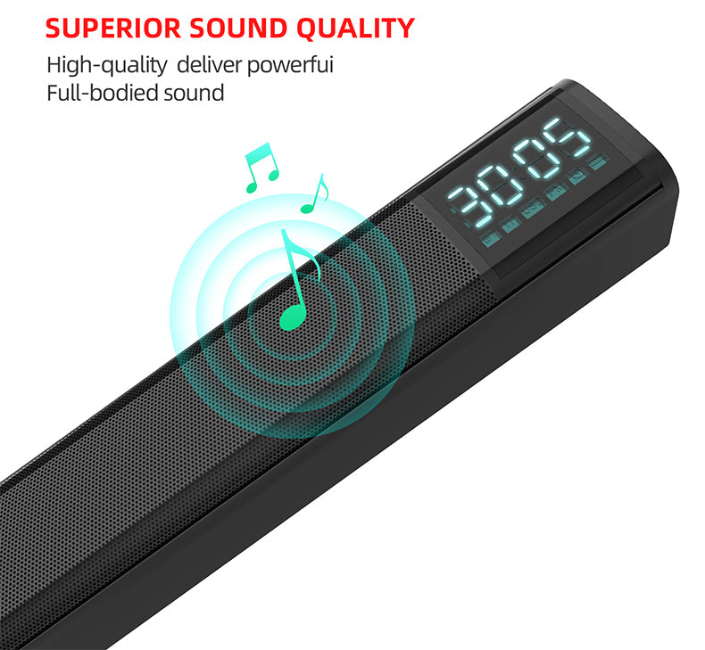 H - T-WOLF S8 Smart Bluetooth5.0 4D Stereo Surround Sound Bar For Gaming Computers Phone TV Desktop Home Theatre Echos Wall With AUX U Disk TF Card Connection
