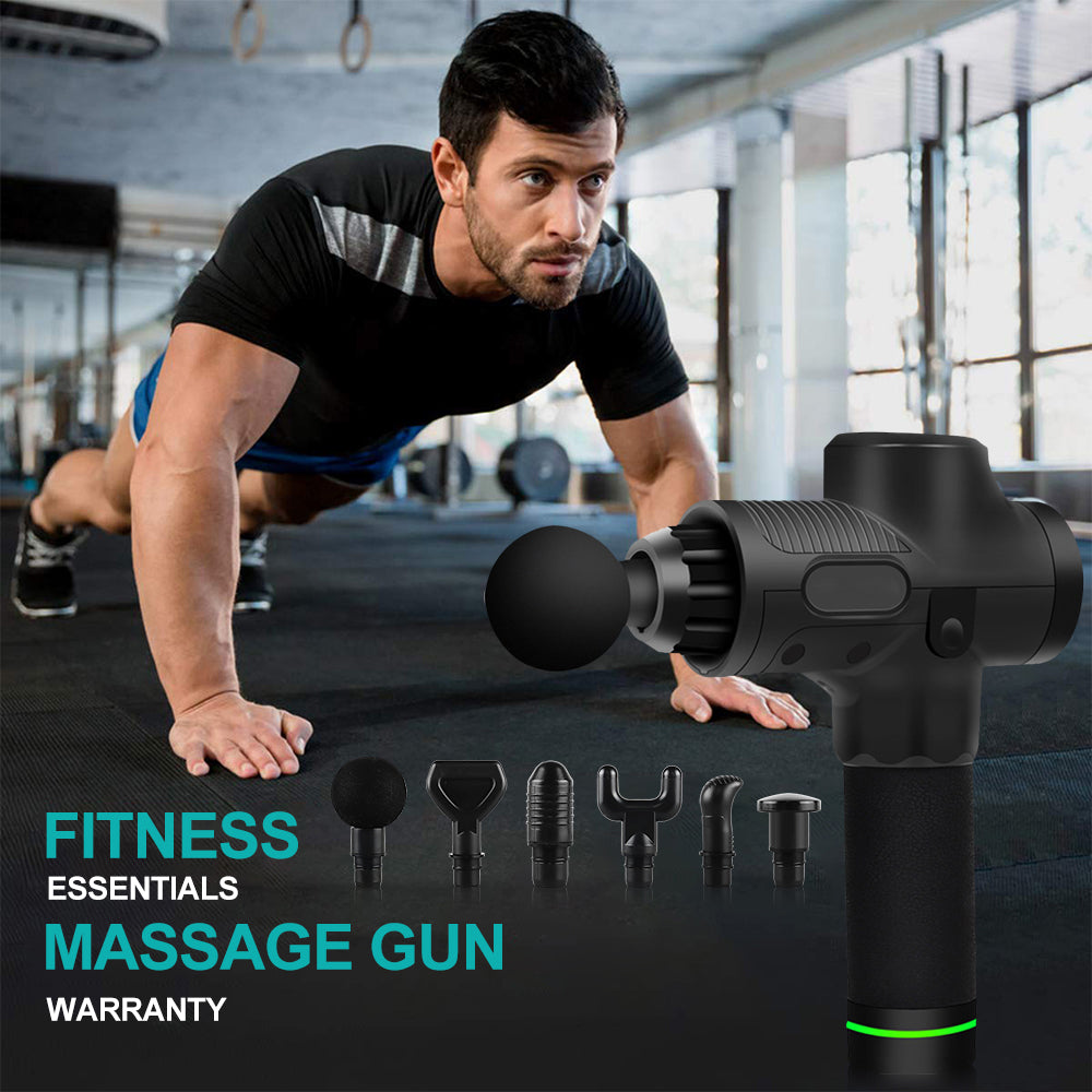 High power muscle massage gun vibration massager 6 heads 30 speeds with Skin friendly ABS material