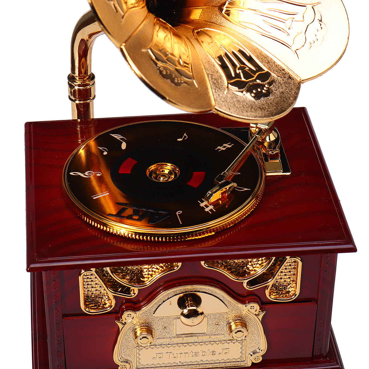 Phonograph Record Player Music Box Jewellery storage Old Timer Vintage Retro Style Home Decor Musical Gift Toy