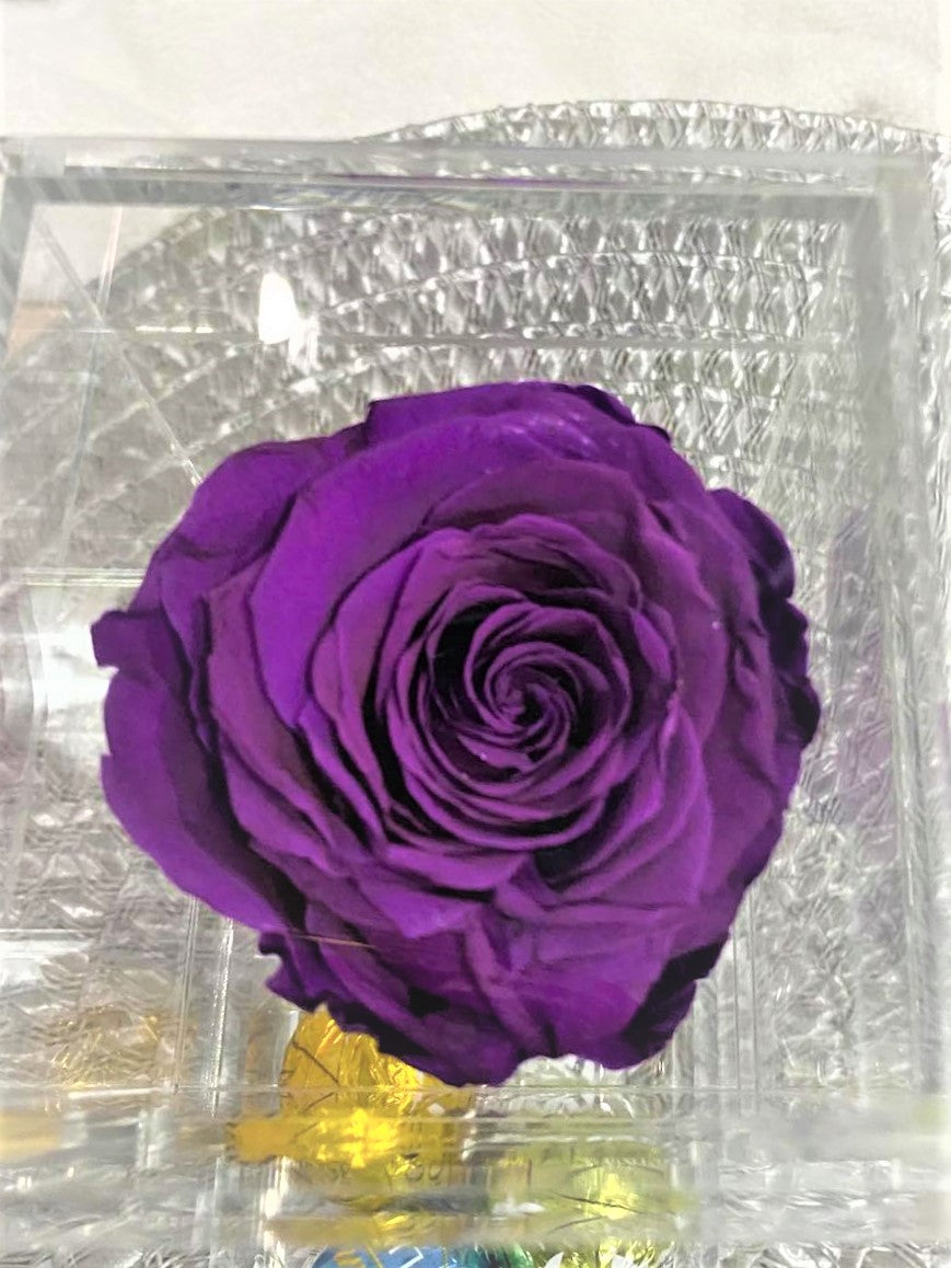 Crystal Real Rose Handmade Preserved Flower Acrylic Jewellery Chocolate Box Gift