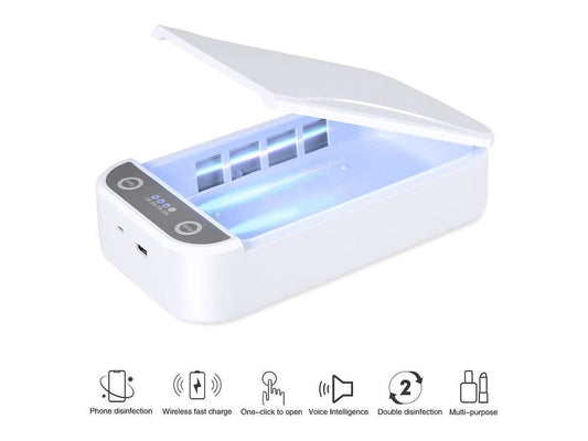 K - UVC Sanitizer Box UV Sterilizer 99% Cell phone charging case Aromatherapy USB Charging White