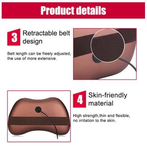 Shiatsu Pillow Massager use at Home or Car Gift Deep Kneading Massage Therapy Shoulder Neck Back