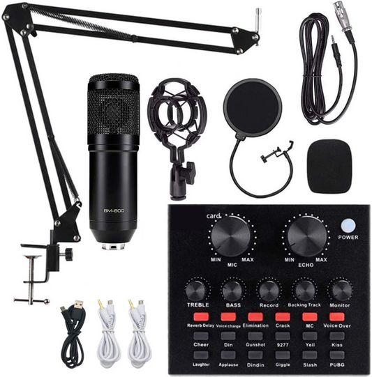 C - Professional Condenser Microphone Kit with Sound Card Legendary Vocal