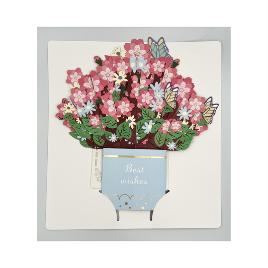 C1 - Best Wishes Flower 3D Pop Up Card