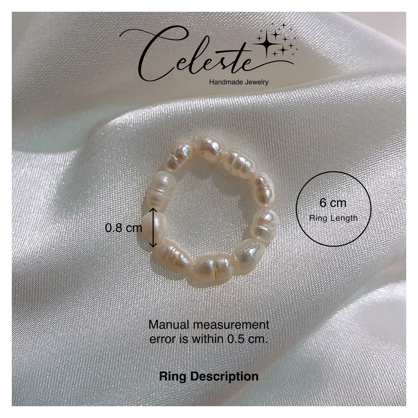 R - Natural real baroque pearl ring
