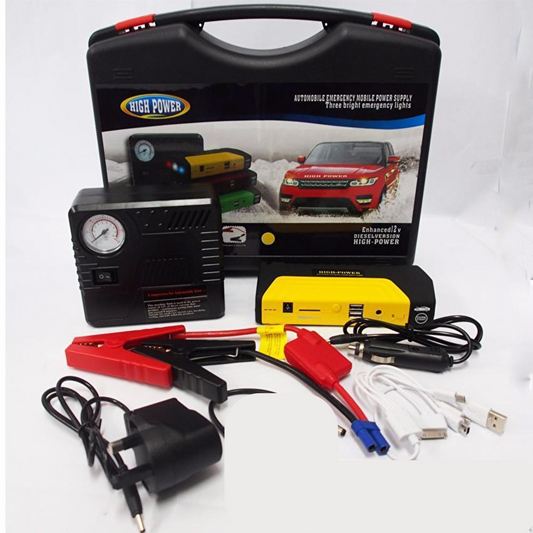 L - Car Jump Starter 16800mAh 2USB With Air Compressor Set Portable Multifunction Rechargeable LED Emergency Battery