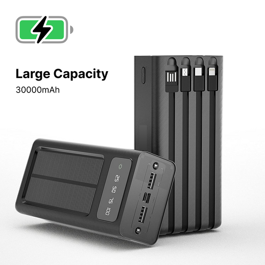 K - 30000mah 2 USB Ports Solar Mobile Charger Power Bank External Battery Pack