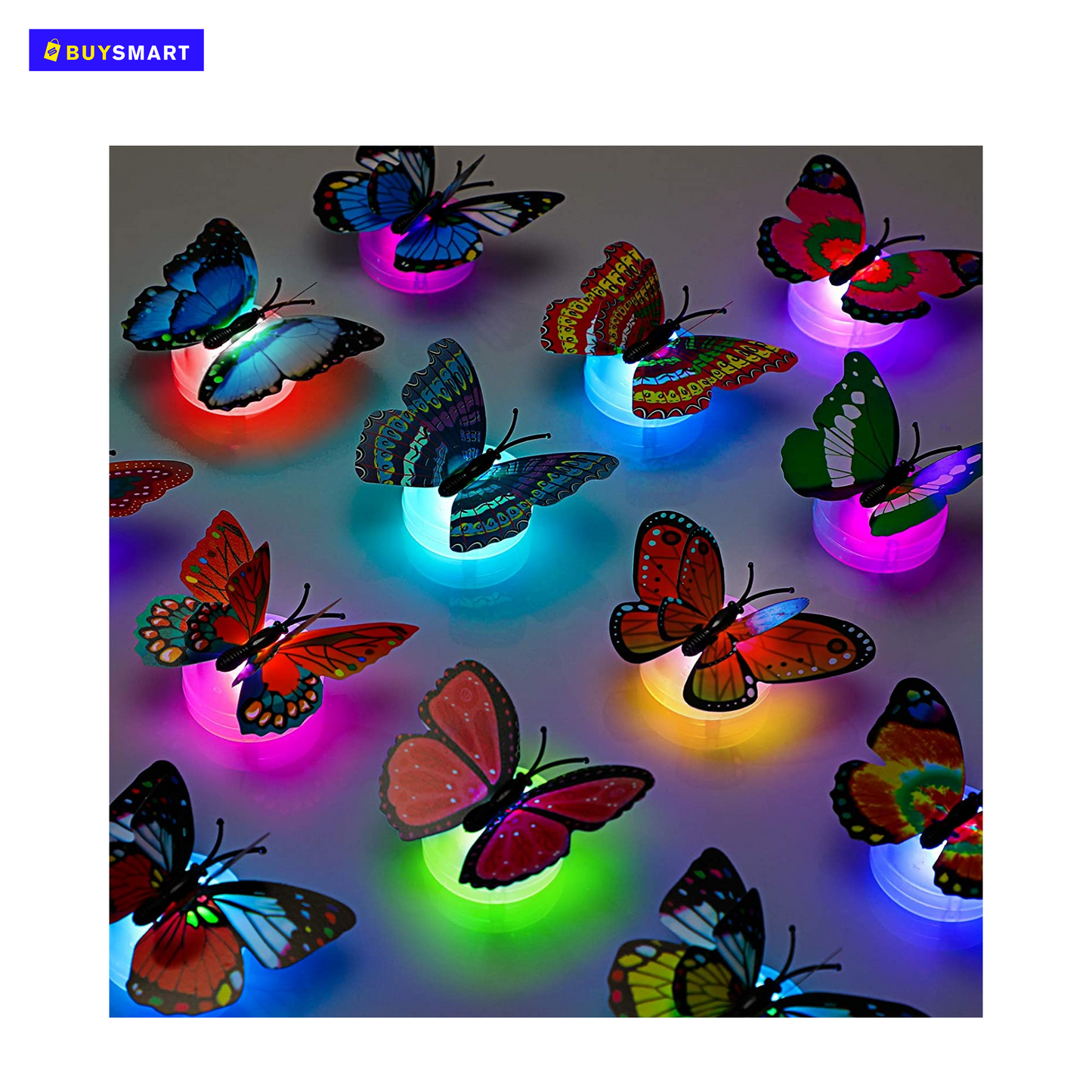 N - LED Butterfly Decoration Night Light Sticker Wall Light