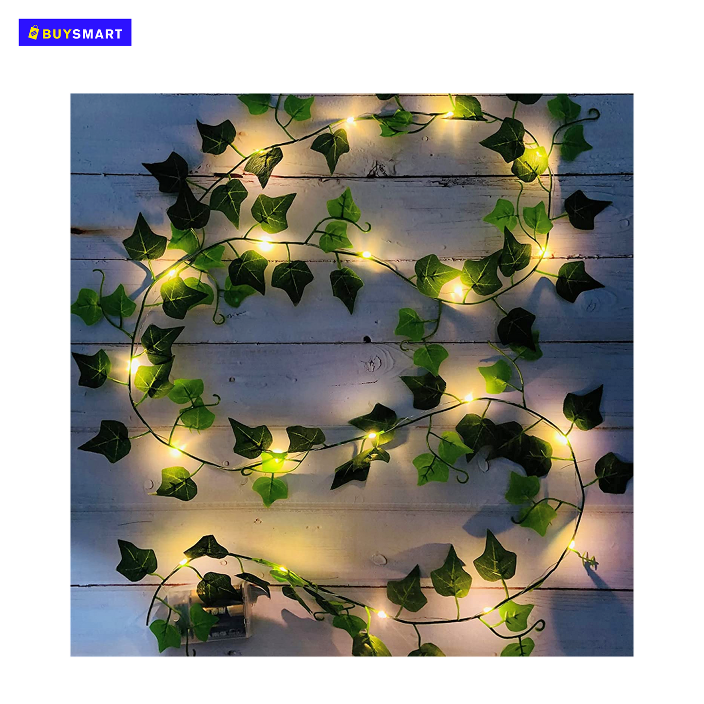 Vine Battery 20LED Indoor Outdoor Garland 2M String Light Leave Fairy Decorative Light Warm White