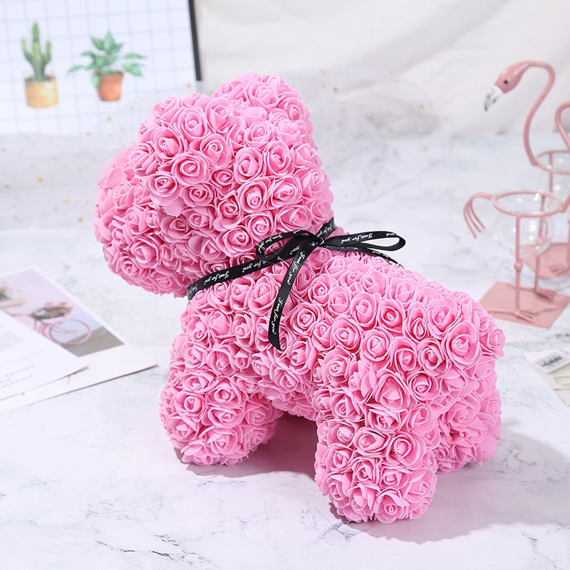 Eternal Rose Puppy LIMITED EDITION Dog Handmade Foam Teddy Bear Gift