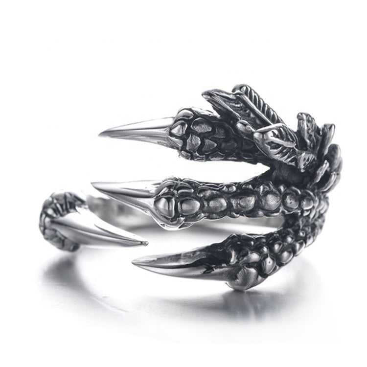 Fancy Stainless Steel Biker Jewelry Punk Vintage Class Dragon Claw Ring