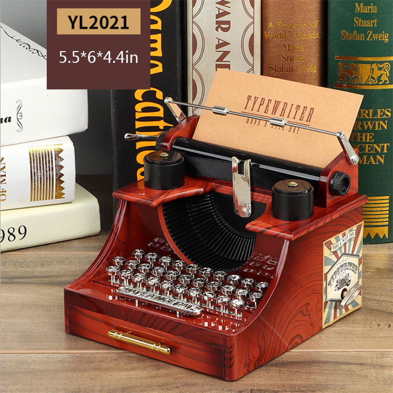 Type Writer Music Box Jewellery storage Old Timer Vintage Retro Style Home Decor Typewriter Musical Gift Toy