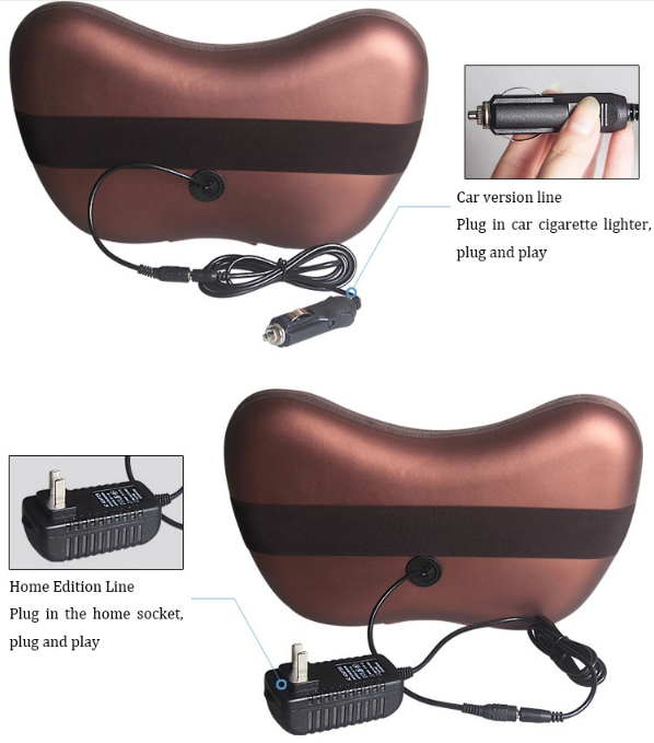 Shiatsu Pillow Massager use at Home or Car Gift Deep Kneading Massage Therapy Shoulder Neck Back