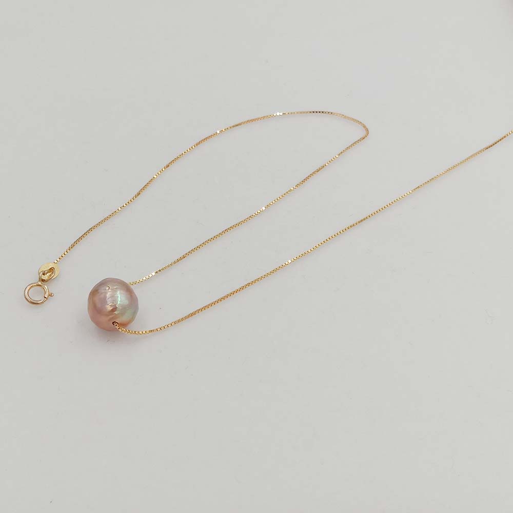 PA - Real Pearl Pendant With 18K Gold Plated Sterling Silver Chain White, Pink, or Purple Necklace Celeste 925 Fresh Water Pearls Collection Sterling Silver gift box