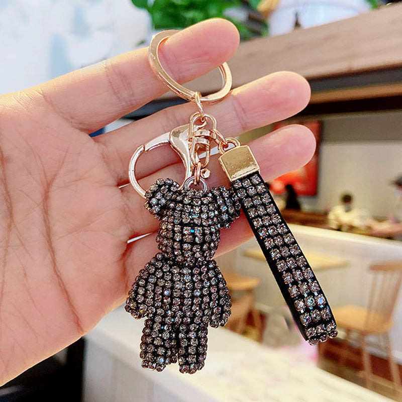 Bear Keychain Crystal Car Keychain for Lady Promotional Gift Custom