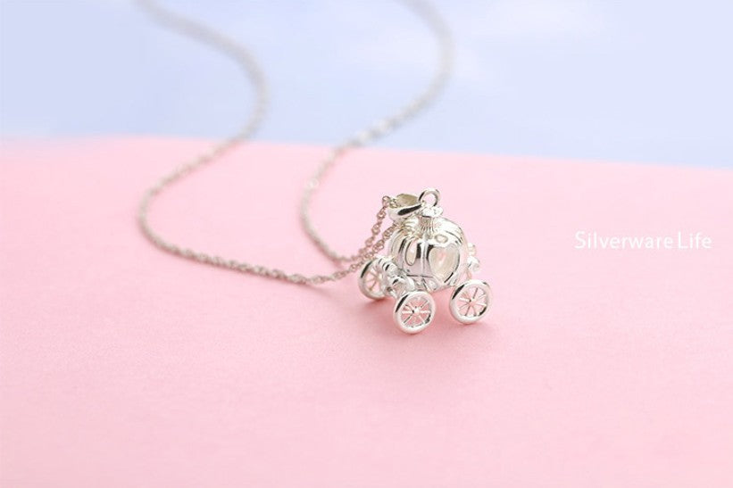 O - Cinderella Fairytale Magic Sterling Silver 925 Necklace Hypoallergenic women girls princess gift