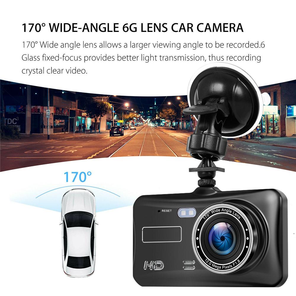 Digital 4'' IPS Touch Screen Dash Cam for Cars Front and Rear Dual Lens Night Low light Vision Camera HD 1080P Full HD 170° Wide Angle Backup Camera with Night Vision WDR G-Sensor Parking Monitor Loop Recording Motion Detection