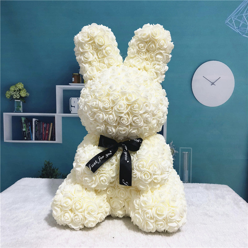 Bunny Eternal Rose Bear LIMITED EDITION Rabbit Handmade Foam Teddy Gift Graduation Wedding Birthday
