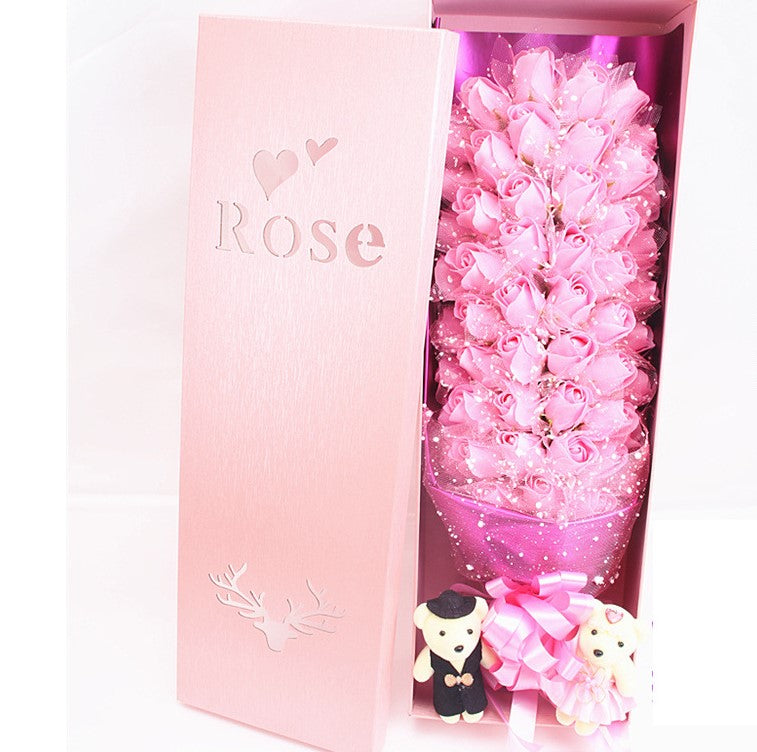 99 soap rose bear bouquet