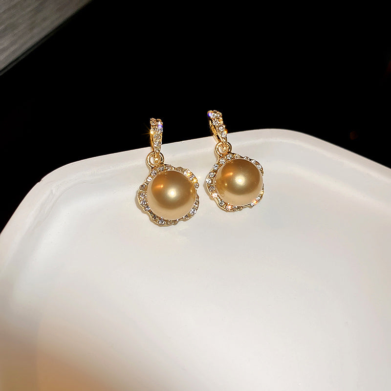 Gold Plated Crystal Drop Pearl Earring