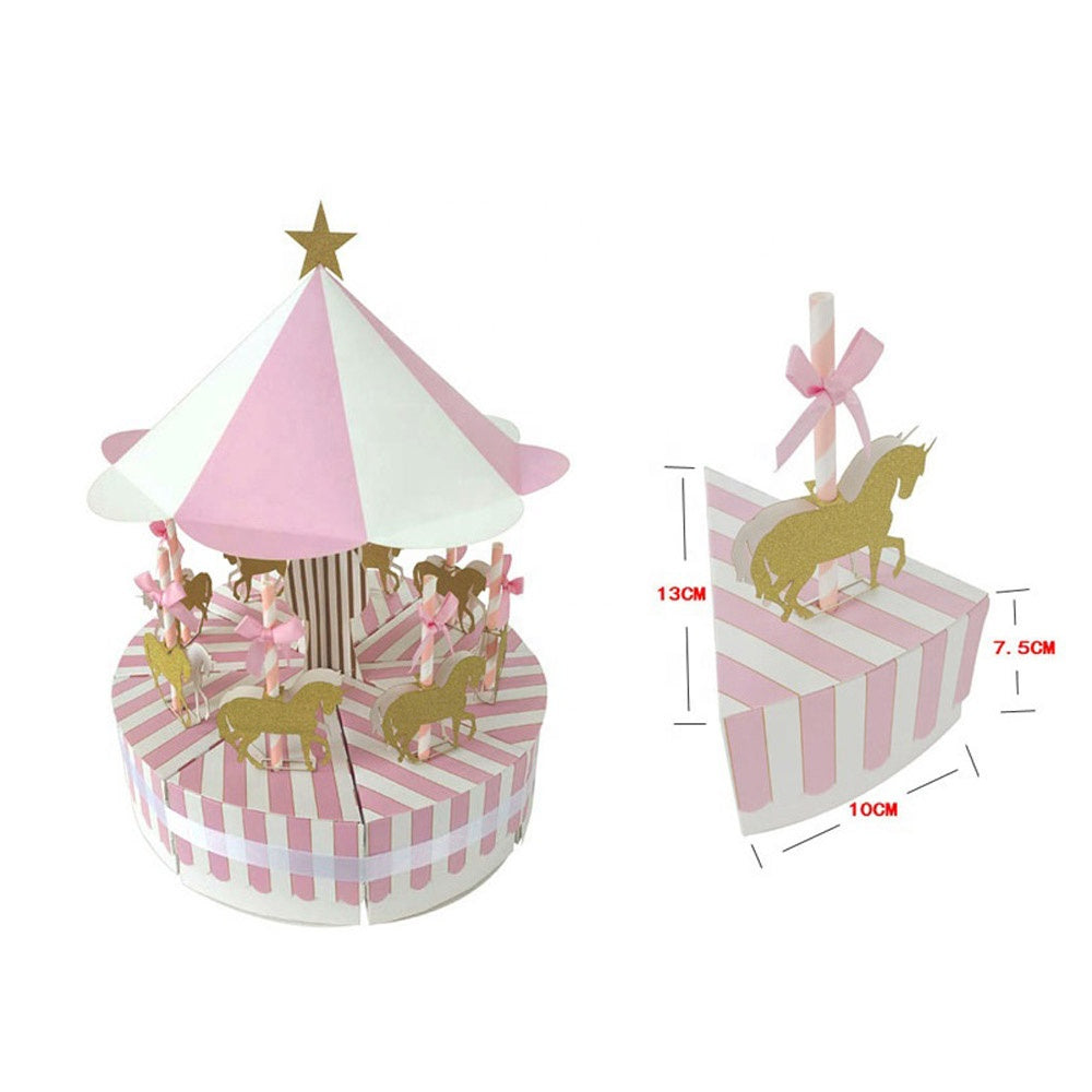 Carousel Paper Gift Box Wedding Favors and Gifts Unicorn Party Baby Shower Candy Box Birthday Party Decorations