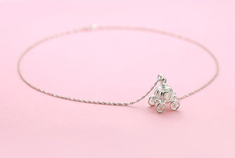 O - Cinderella Fairytale Magic Sterling Silver 925 Necklace Hypoallergenic women girls princess gift