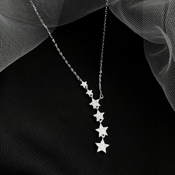 O - Starry Night 925 Sterling Silver Chocker jewelry Constellation Stars pendant necklace Gift