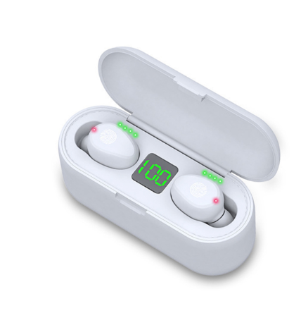 TWS Wireless Earphones Bluetooth Earbud Black White w/ Charging Case Ear phone Waterproof