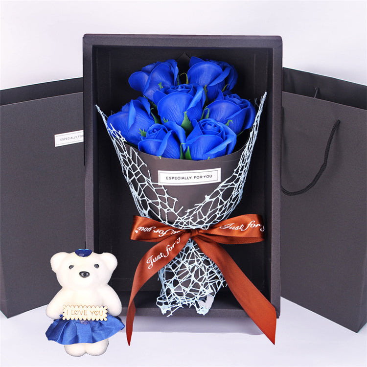 Eternal Rose Teddy Bear bouquet doll flower gift box Birthday Wedding Valentine's Thank you Gifts