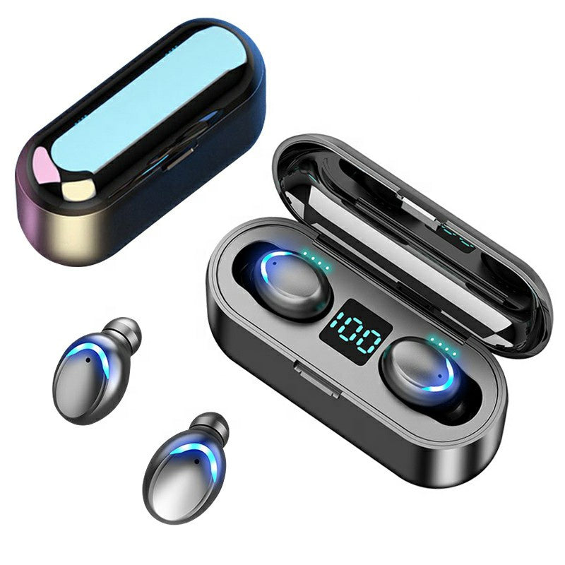 TWS Wireless Earphones Bluetooth Earbud Black White w/ Charging Case Ear phone Waterproof