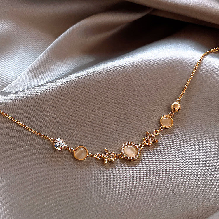 B - Opal Star Crystal Gold Bracelet Rhinestone Alloy Jewelry Gift
