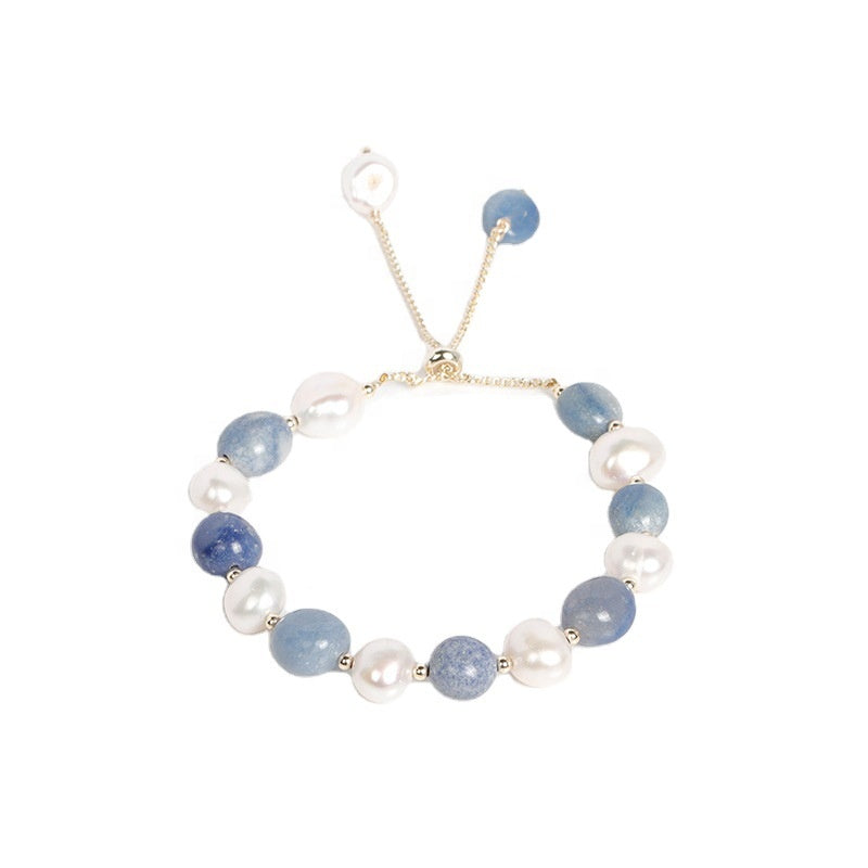 Baroque Freshwater Pearl Crystal Bracelets Nature Colourful Bead Adjustable Bracelet For Girls