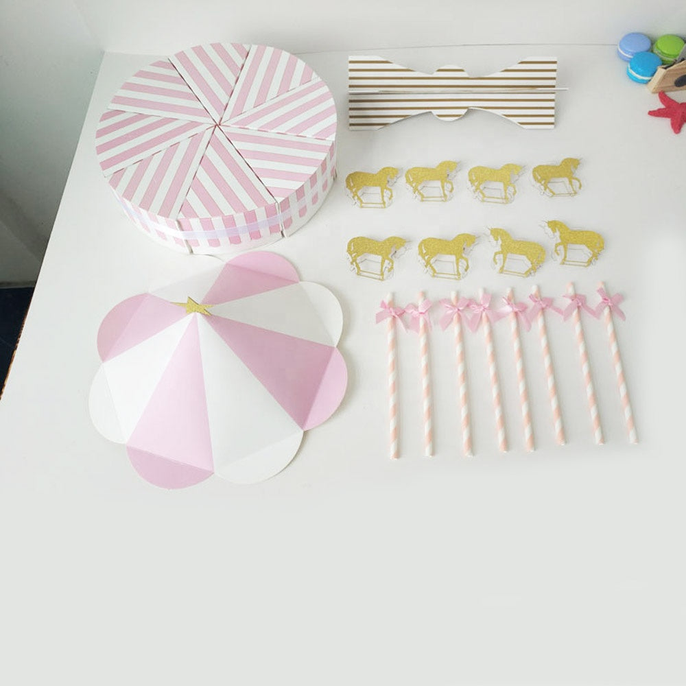 Carousel Paper Gift Box Wedding Favors and Gifts Unicorn Party Baby Shower Candy Box Birthday Party Decorations