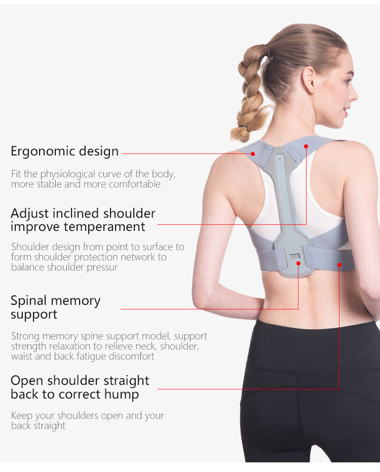 Posture Corrector Adjustable Back Support For Woman Helps Promote Proper Posture Blue