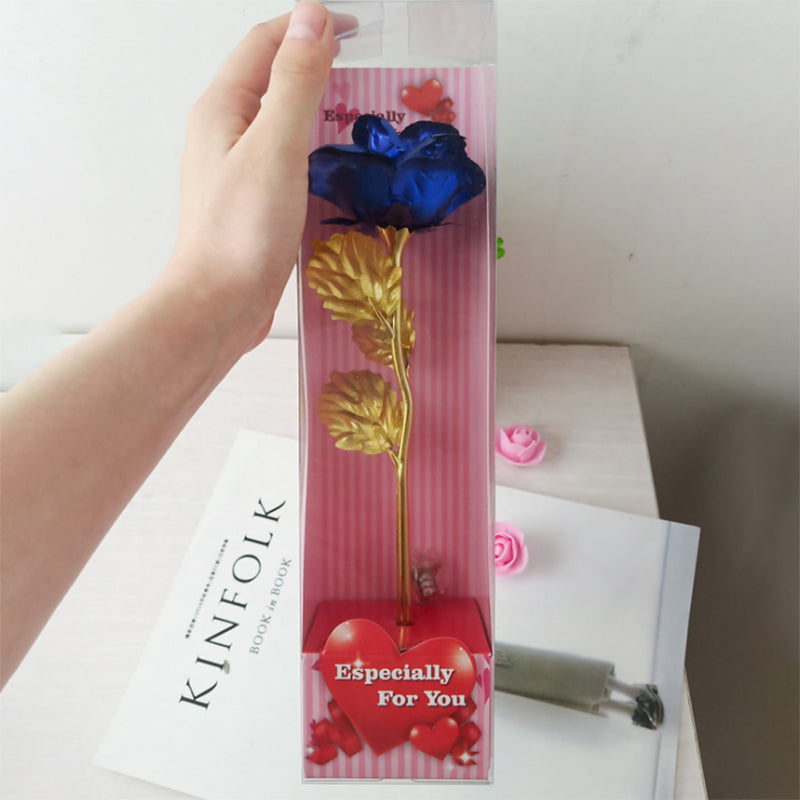 24K gold plated foil roses in a Gift Box Red, Pink, Purple, Gold, Blue & Galaxy Rose Gift