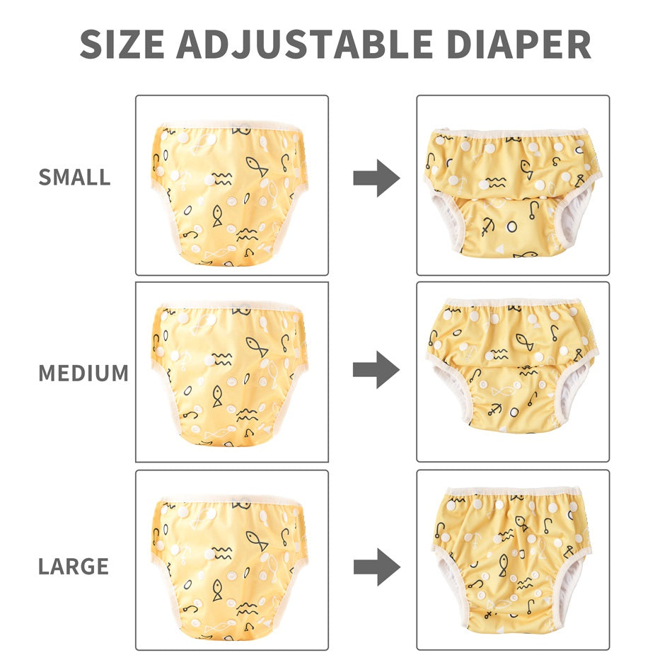 Swim Diaper Cloth Adjustable Water proof Nappy Boys Girls Toddler 3pc Set wear