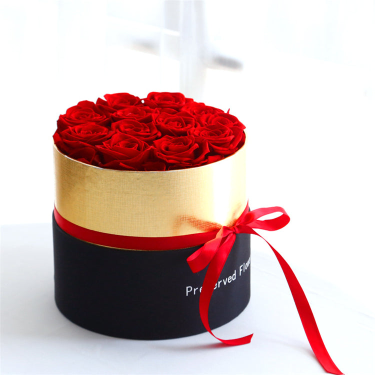 I - Eternal Natural Rose Bouquet Handmade Preserved Real Roses Box Valentines Gift